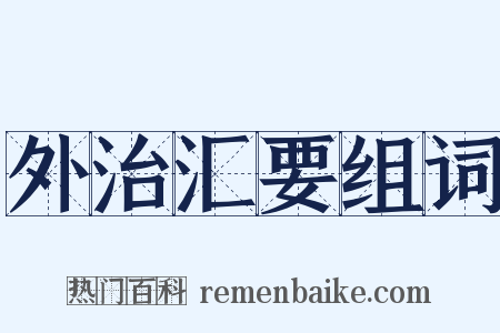 外治汇要组词是什么意思的图片